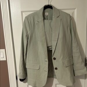 Women's Sage Green Blazer and shorts set
